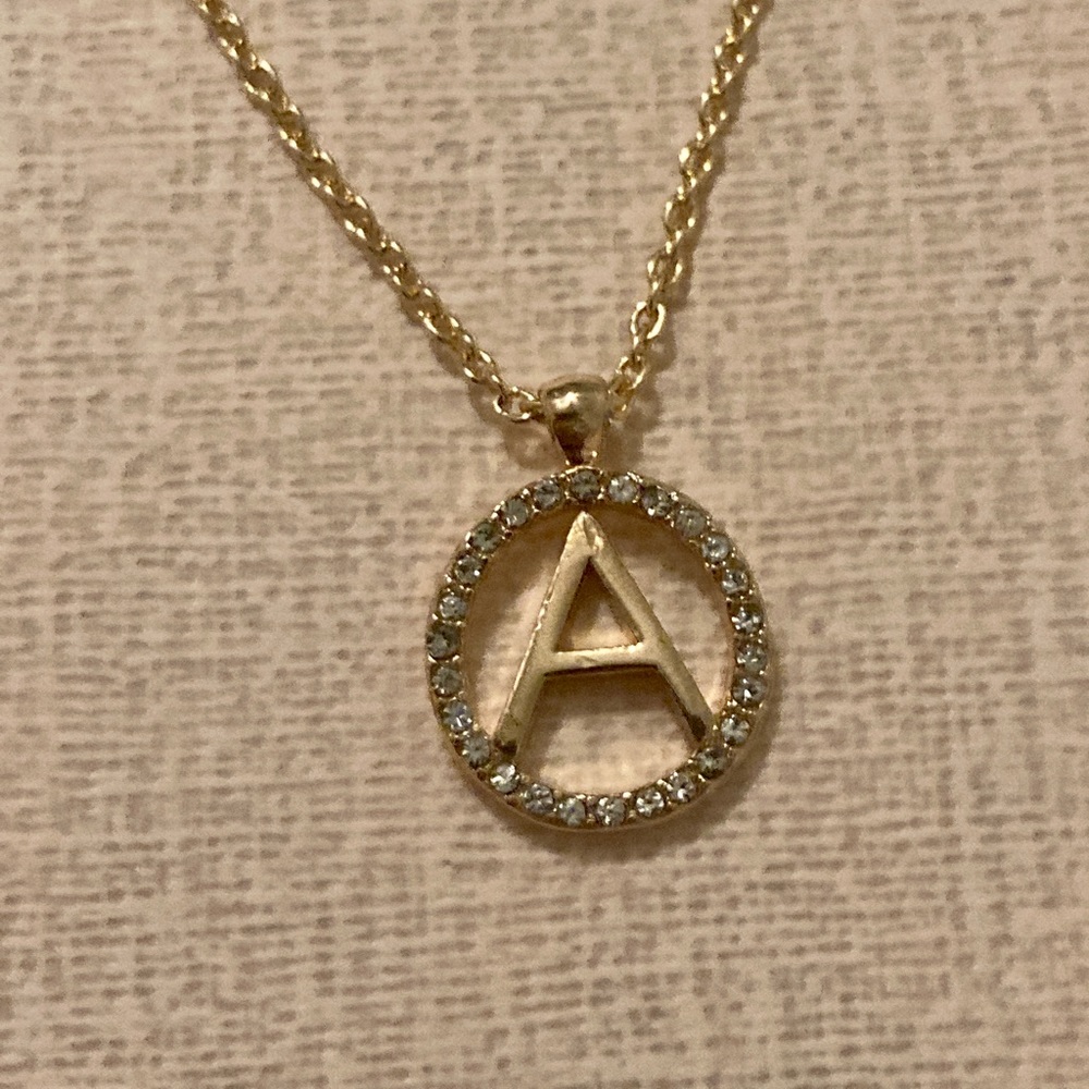 3/$15 Letter A Initial Necklace 16”